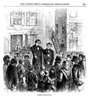 Harperx' Magazine article on street preaching by the YMCA  1870