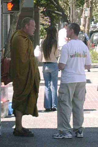 Frank witnesses to Buddhist monk in  Berkeley